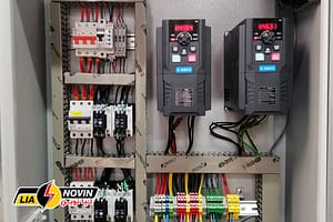 تجهیزات داخل تابلوی راهاندازی بوستر پمپ - نمونه کارهای لیا نوین