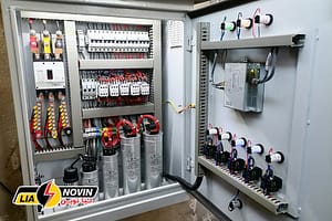تجهیزات و خازنهای داخل تابلو بانک خازنی - نمونه کارهای لیا نوین